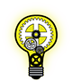 IDwerkz logo, a lightbulb containing gearworks