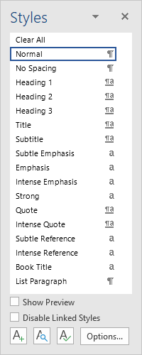 MS Word Styles Manager