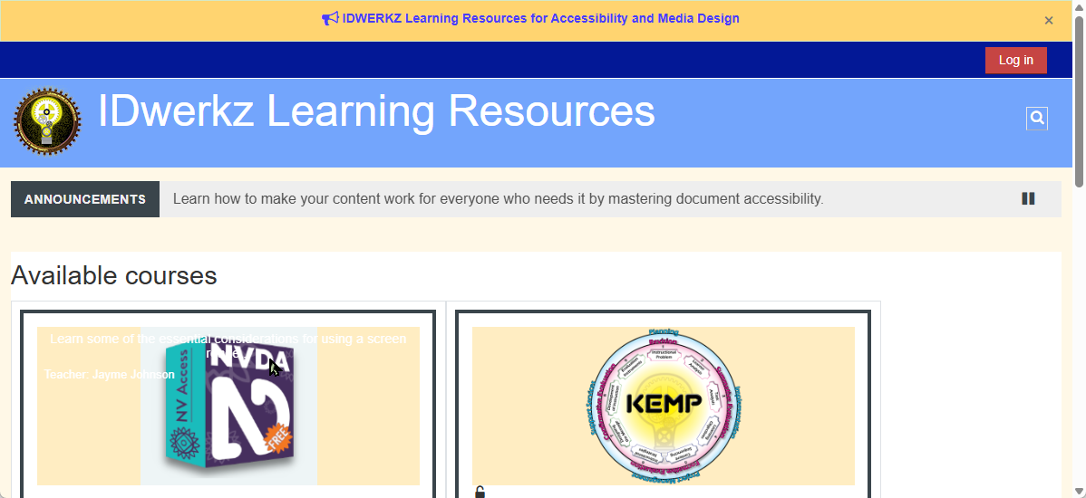 IDwerkz Learning Resources Course Listing