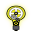 tiny lightbulb with gears inside