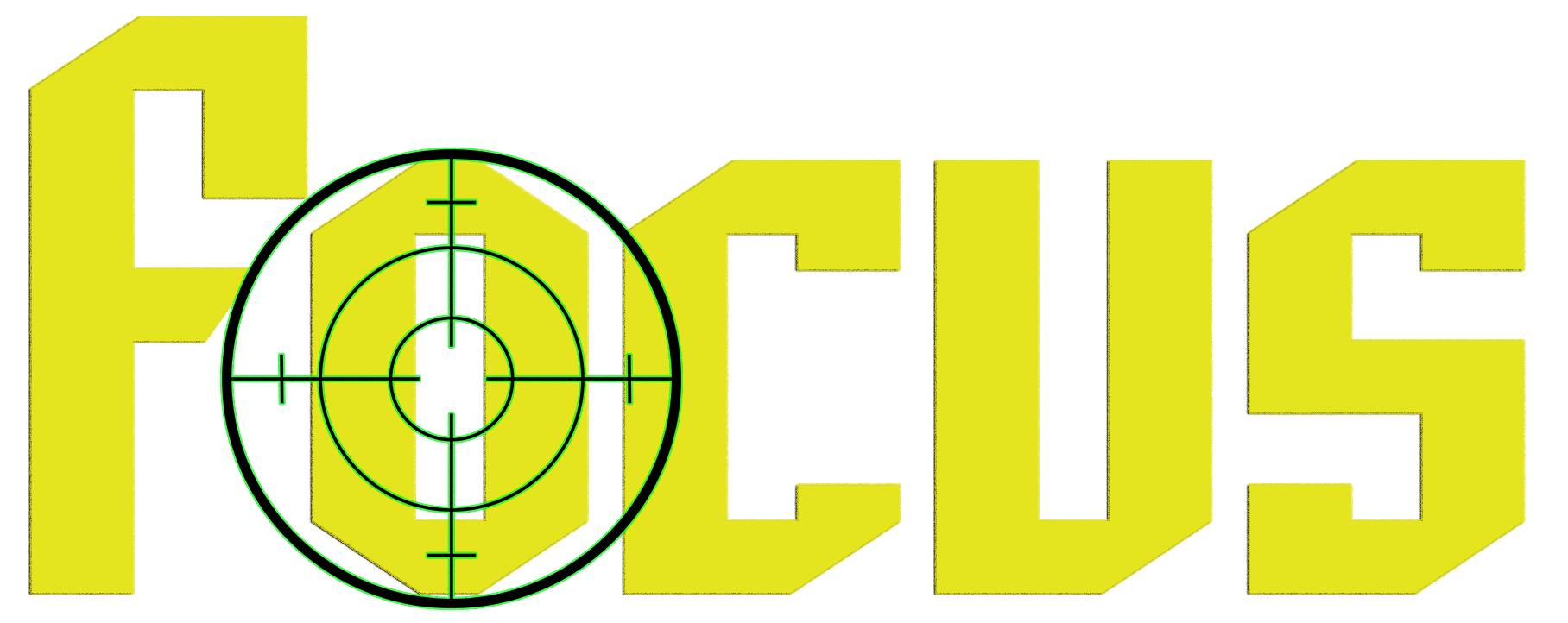 Focus with a crosshair over the o.